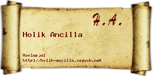 Holik Ancilla névjegykártya